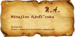 Mihajlov Ajnácska névjegykártya